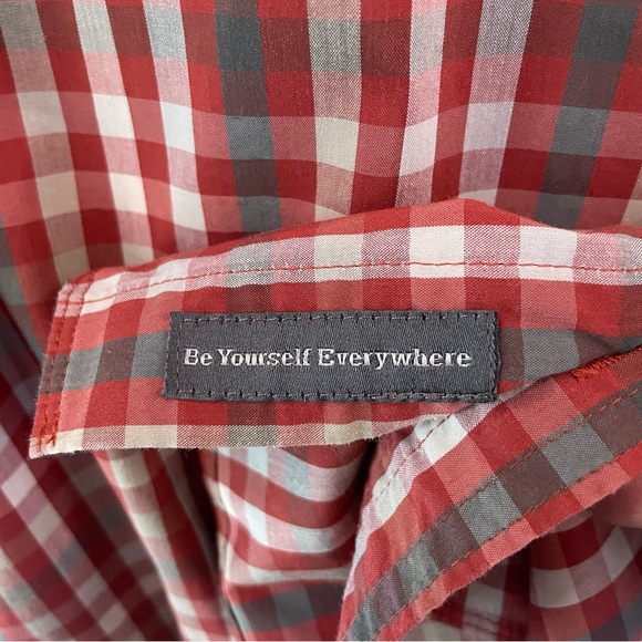 Toad & Co Shirt Mens XL Plaid Red Gray Long Sleeve Button Down Lightweight - Picture 7 of 11